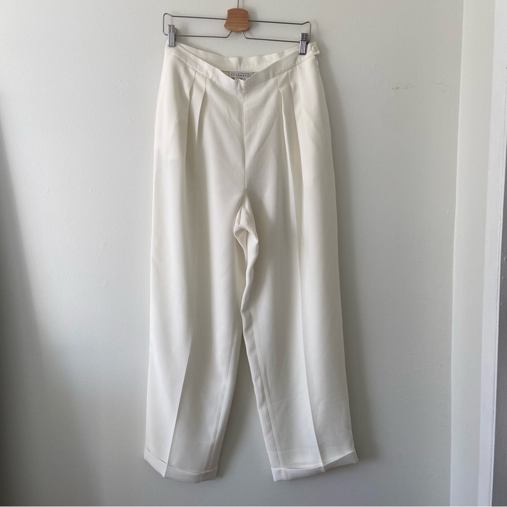 Vintage Rena Rowan Ivory Pleated Pants